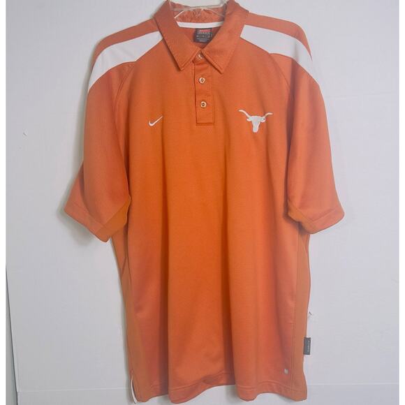 Texas Longhorns Nike NCAA Collegiate Team Polo Shirt Men's Large Orange Dri-Fit - Picture 4 of 14